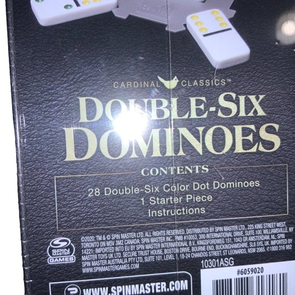 Spin Masters Cardinal Classics Double-Six Dominoes Sealed - Picture 4 of 6